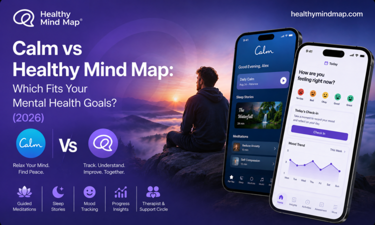 Calm vs Healthy Mind Map